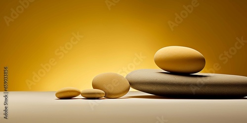Tranquil spa pebble gold imagery in a minimalistic photographic approach, artistic arrangement and ambiance