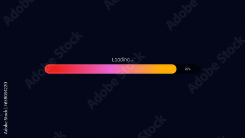 Progress of loading on dark background
