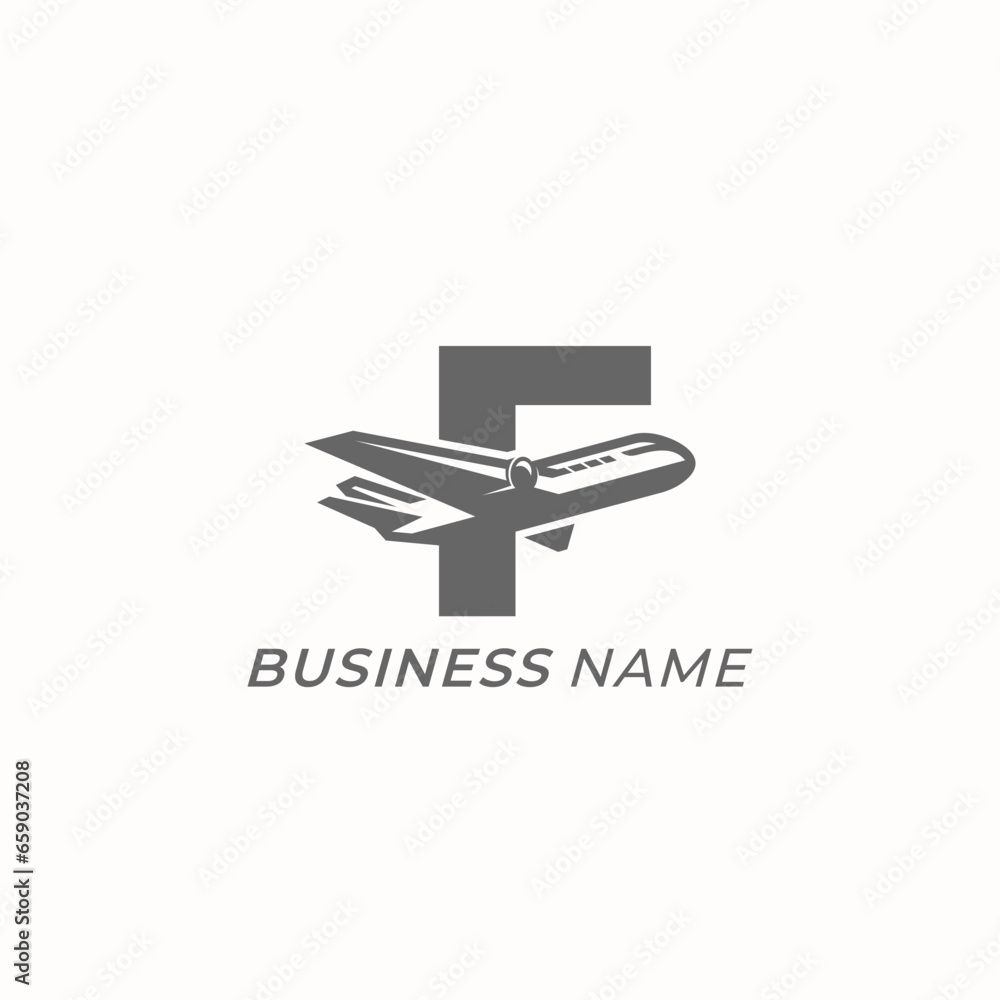 logo design creative letter F and airplane logo design creative letter F and airplane
