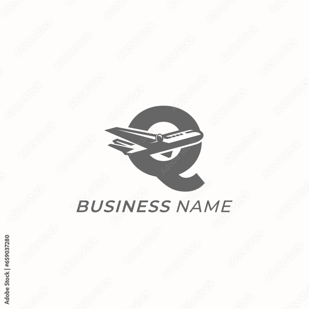 logo design creative letter Q and plane logo design creative letter Q and plane