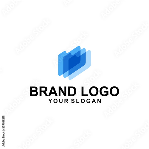 data file abstract blue logo vector