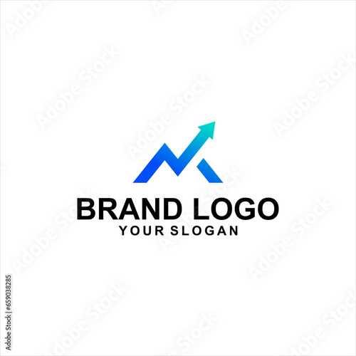 Free Download letter M arrow financial logo vector - GFXLoad