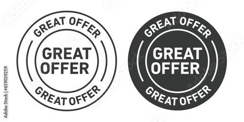 Great Offer rounded vector symbol set on white background