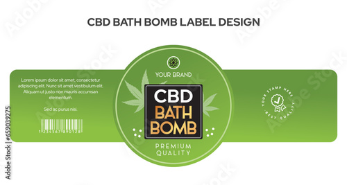 CBD Bath bomb label design, high quality editable vector file pure and natural cannabis hemp oil soap packaging design, spa and aromatherapy, handmade cosmetic soap label packaging design photo