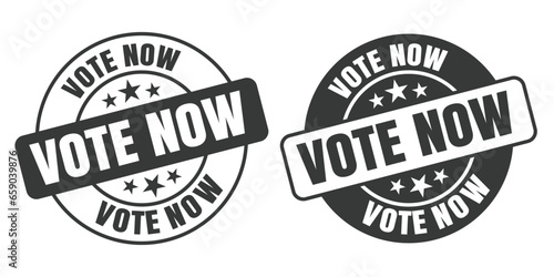Vote Now rounded vector symbol set on white background