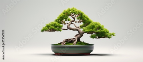 Well formed Asian botanical illustration of a fresh bonsai tree photo