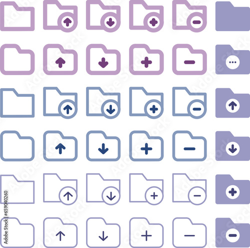 Collection of icons for archiving and managing data 