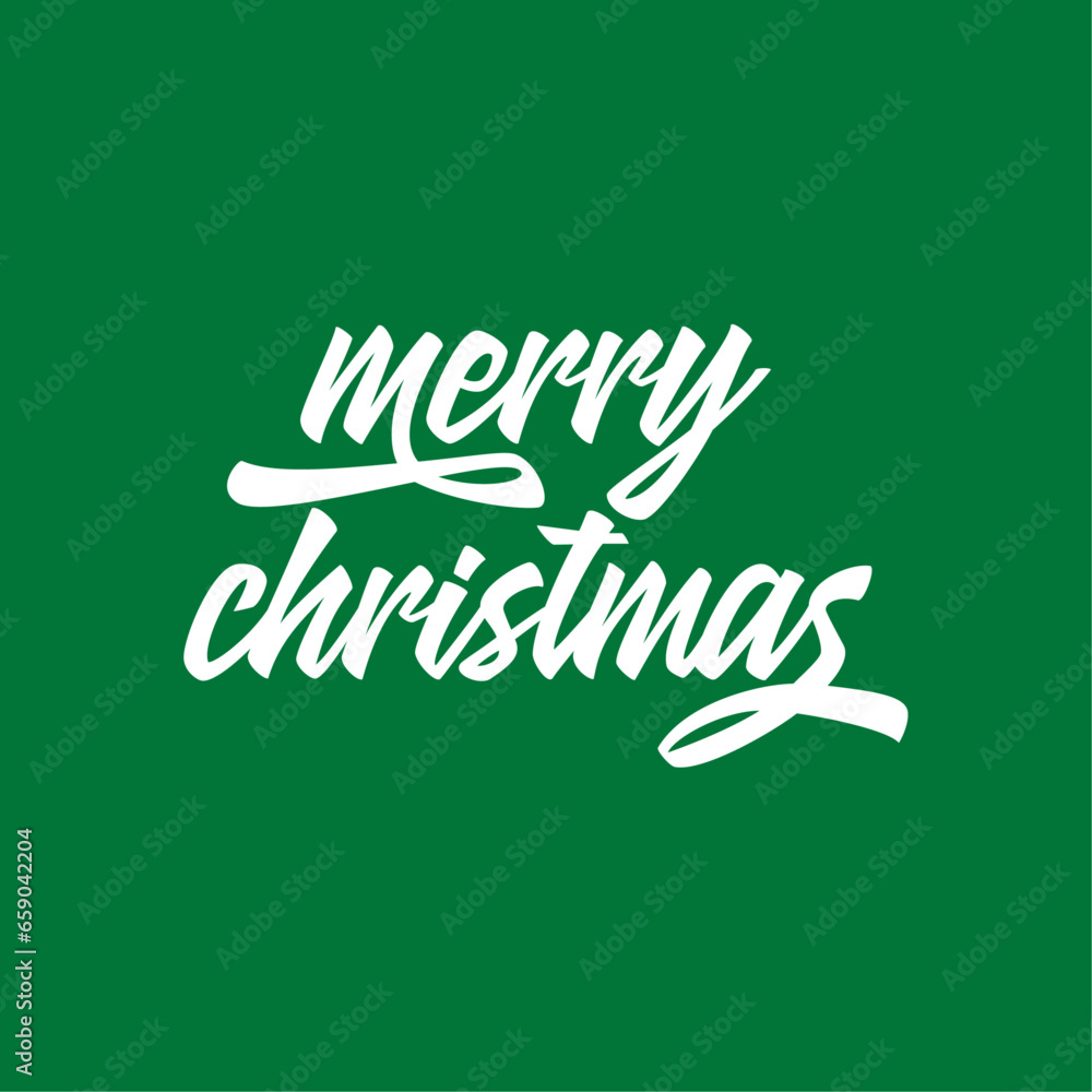 Merry christmas hand lettering vector template