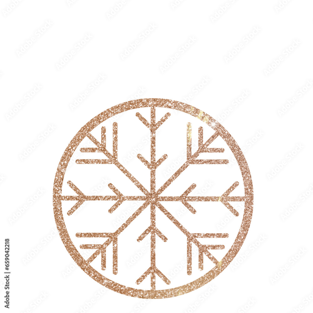 Fototapeta premium Merry Christmas tree ball. Holiday, New Year ball with gold ornaments. Silhouette, icon, symbol.