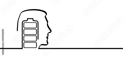 Mental health symptoms, illness: depression, anxiety, confusion, apathy or neurosis, stress, emotional burnout, exhaustion, overwork, anxiety, fatigue. No Energy head. Battery, energy level concept