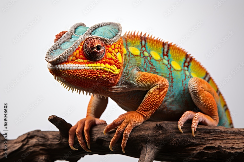 Obraz premium Colorful Chameleons Watercolor Painting