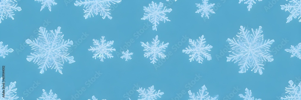 Snowflakes on blue background. Snowflakes seamless texture. Christmas banner with snow. Snowflakes on blue background. Snowflakes seamless texture. Christmas banner with snow.