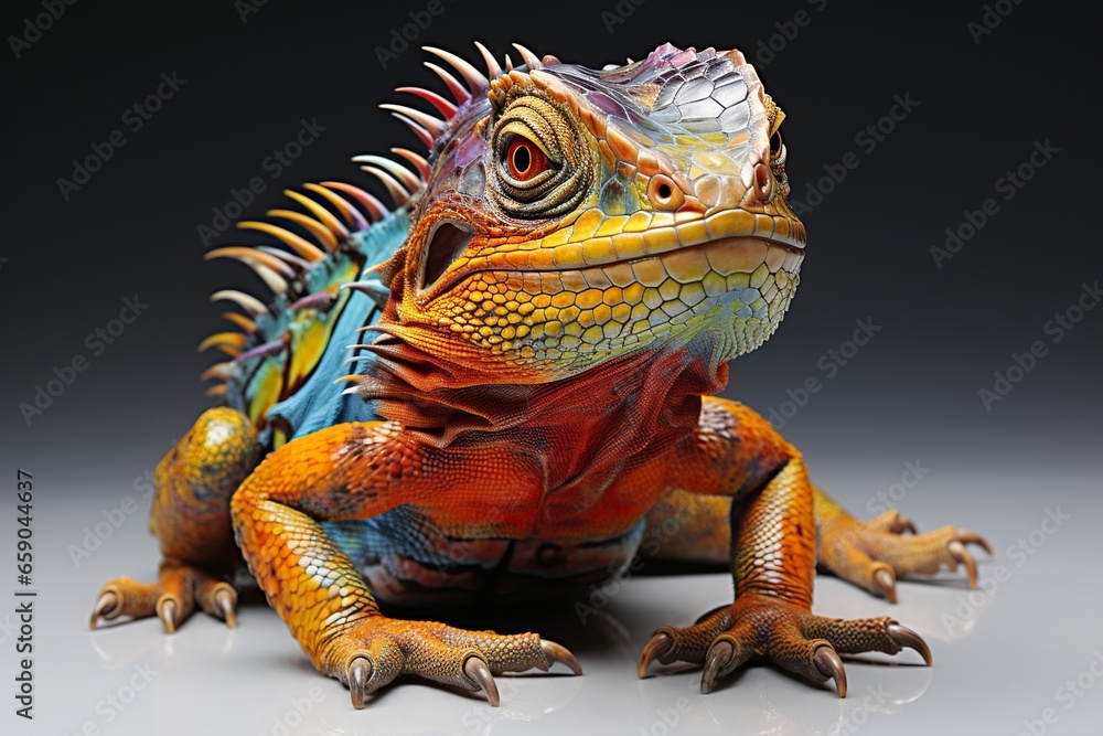 Obraz premium iguana on black background