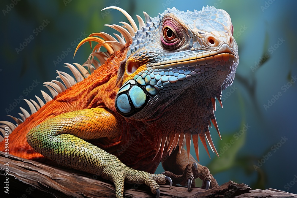 Obraz premium iguana on a branch