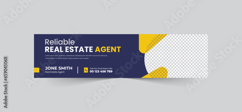 Modern real estate linkedin banner template