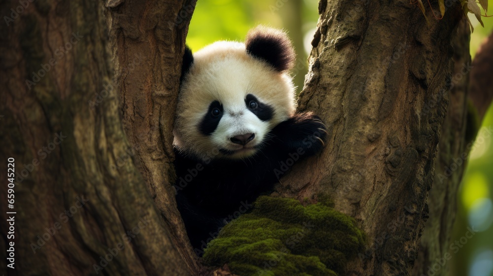 Obraz premium Panda bear in nature