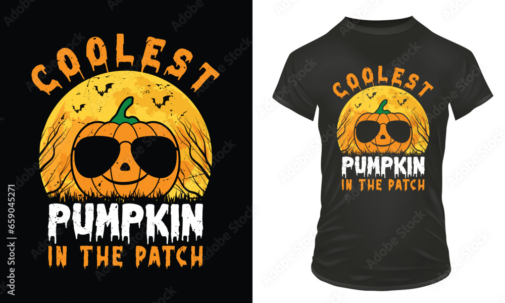 Coolest pumpkin in the patch t shirt design, graphic t shirt template, pumpkin design, halloween t shirt Coolest pumpkin in the patch t shirt design, graphic t shirt template, pumpkin design, halloween t shirt