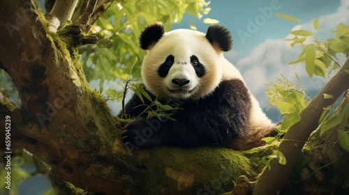 Panda bear in nature  © savvalinka