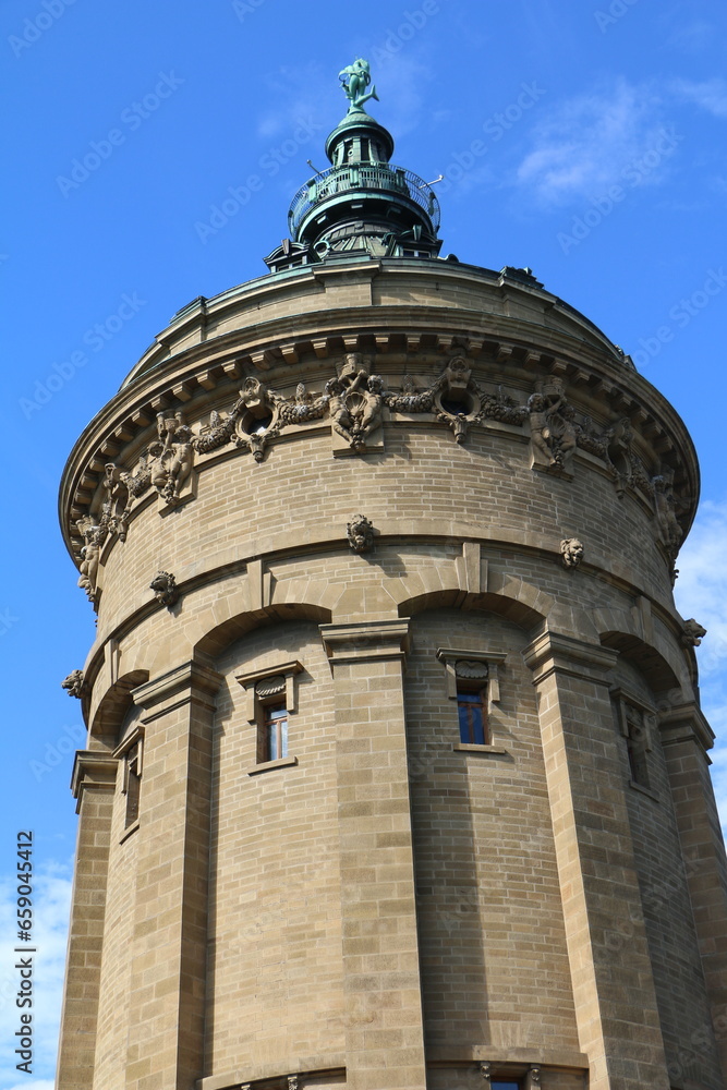 Mannheim Wasserturm at the Friedrichsplatz square