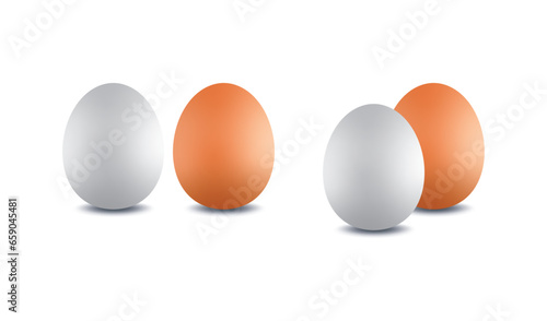 hand drawing chicken eggs. two color chicken eggs