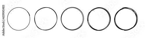 hand drawing circle shapes. thin, thick, thicker, very thick circle shapes. hand drawing thin, thick circles