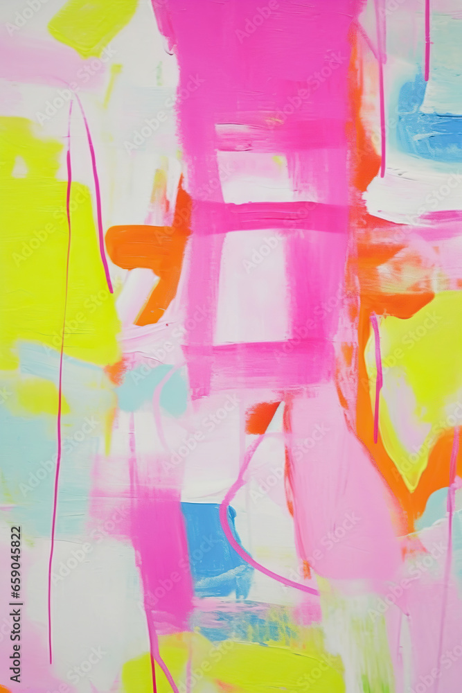 Harmonious Hues: An Abstract Dance of Pink and Yellow