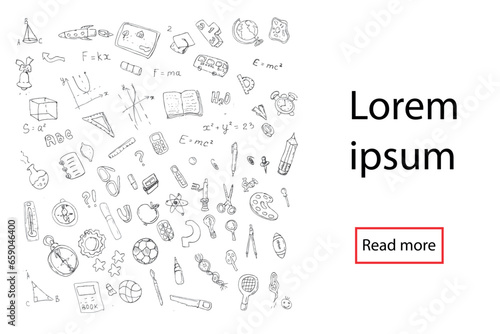 Back to school, online school banner, lending page