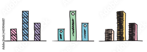 hand drawing column graphs