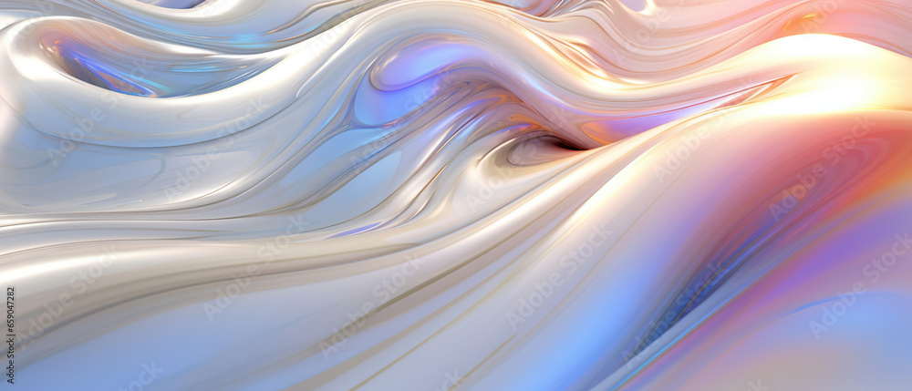 Obraz premium Futuristic Flow: Abstract Blue Waves in Motion