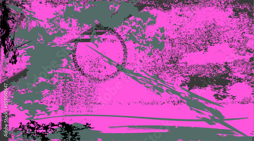 Grunge Vintage Textur Hintergrund mit Pinselstrichen, Farbklecksen und Kreisen - Camouflage Muster