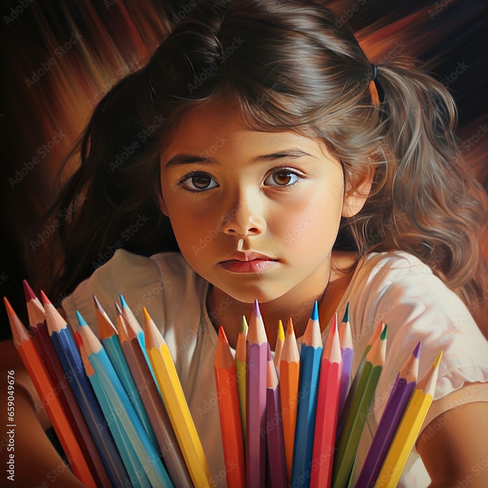 girl with pencils girl with pencils