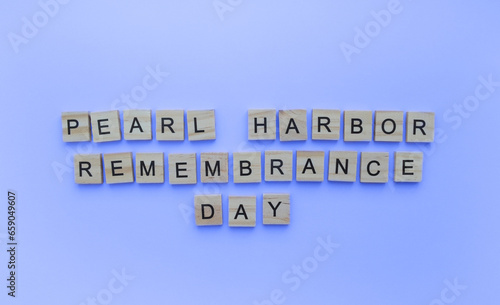 Foto December 7, National Pearl Harbor Remembrance Day, minimalistic banner with the