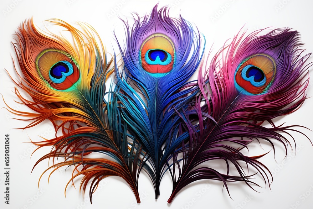 Obraz premium peacock feather isolated on white