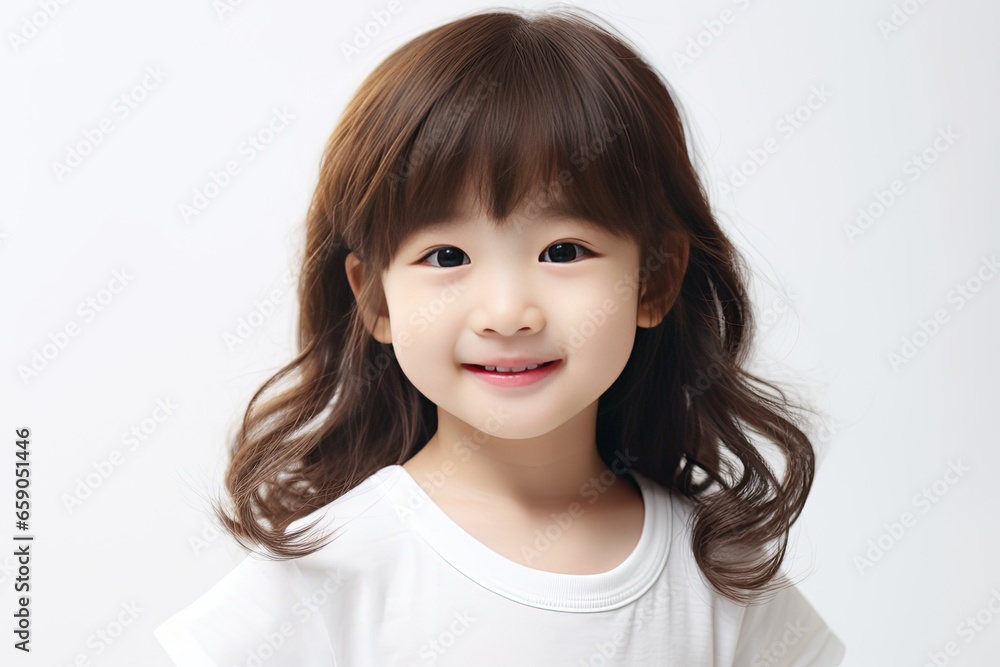 Portrait of a happy young Asian girl with a bright smile on her face, radiating joy and happiness. generative ai Portrait of a happy young Asian girl with a bright smile on her face, radiating joy and happiness. generative ai