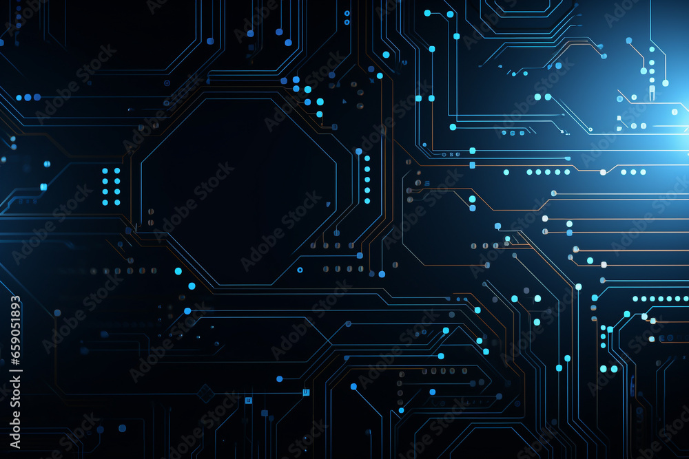 Fototapeta premium Abstract technology digital line electronic network data innovation concept background.