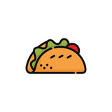 Taco vector illustration isolated on white background. Taco icon