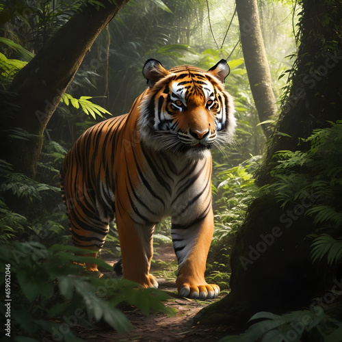 tiger in the jungle