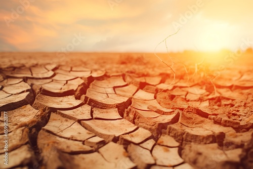 dry cracked dusty soil under the heat of the sun