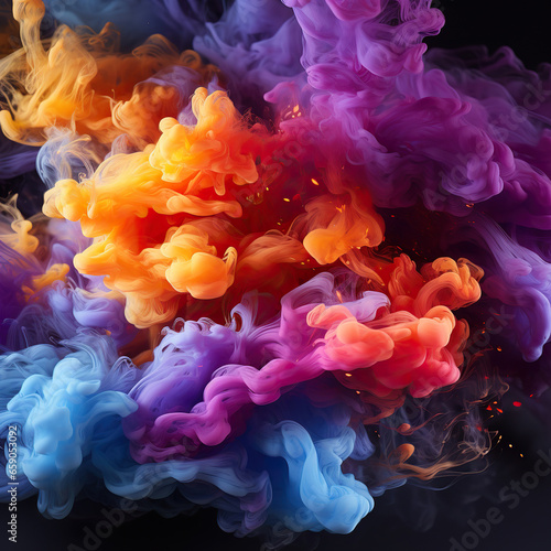 Ethereal Emanations: Colorful Smoke Clouds in Motion,abstract colorful background with smoke