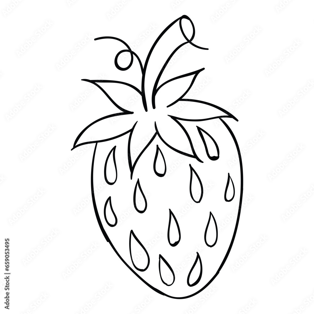 Hand drawing style of strawberry vector. It is suitable for fruits icon, sign or symbol. Hand drawing style of strawberry vector. It is suitable for fruits icon, sign or symbol.