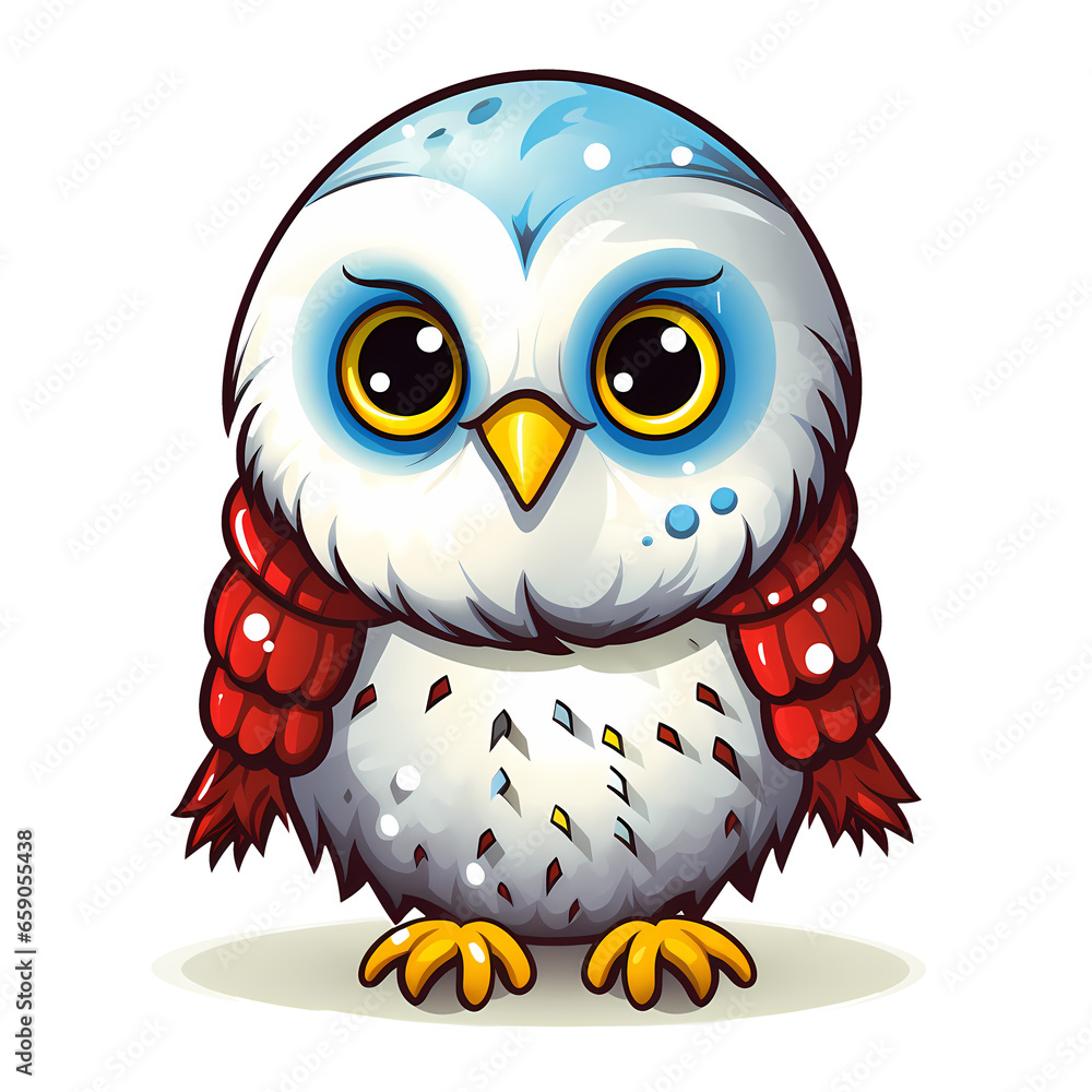 Obraz premium Cute Budgerigars Bird Christmas Clipart Illustration