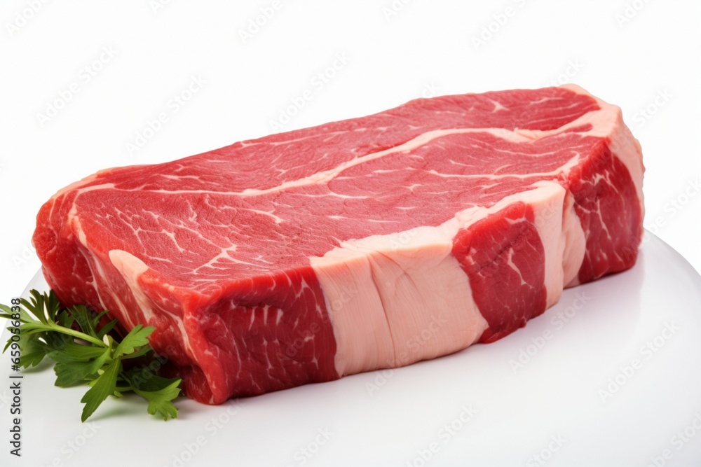 Raw, fresh beef steak isolated on white, perfect for cooking a delicious meal