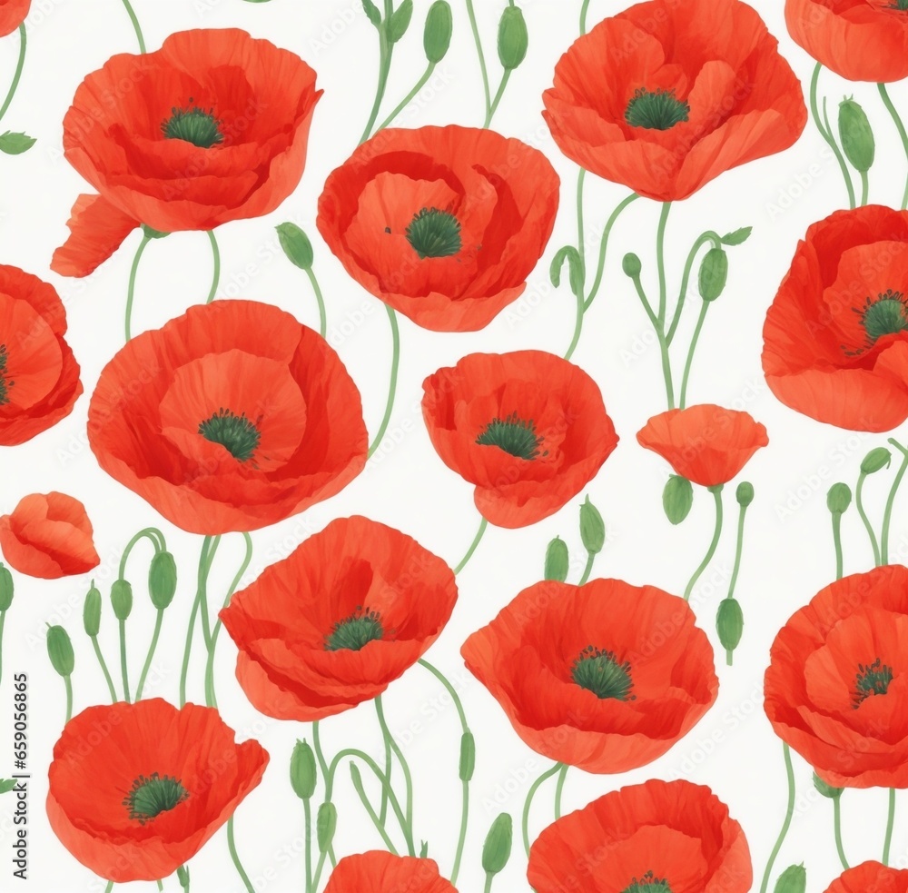 Fototapeta premium wzór maku bez szwu