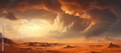 Illustrative artwork of a stunning desert sandstorm