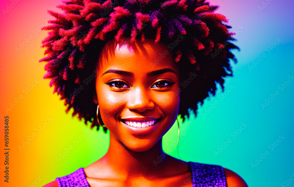 Portrait of a beautiful young african american woman with afro hairstyle. Portrait of a beautiful young african american woman with afro hairstyle.