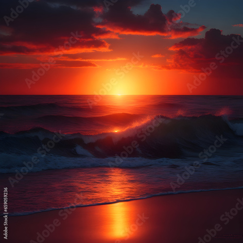 sunset on the beach © Israat