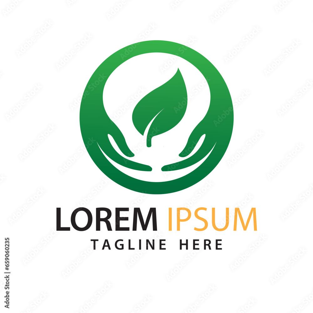 simple green leaf logo vector design simple green leaf logo vector design