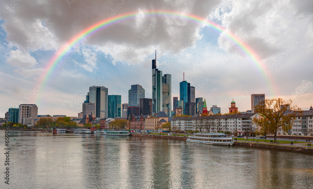 Skyline of Frankfurt, Germany, the financial center of the country 