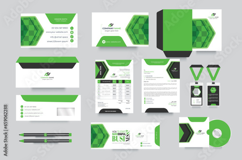  simple and minmal Modern and creative corporate business stationery design tamplete professional official set photo