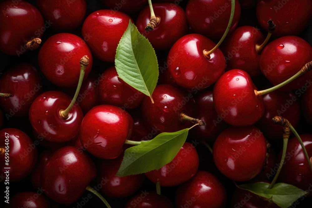 Top view of fresh cherries Top view of fresh cherries
